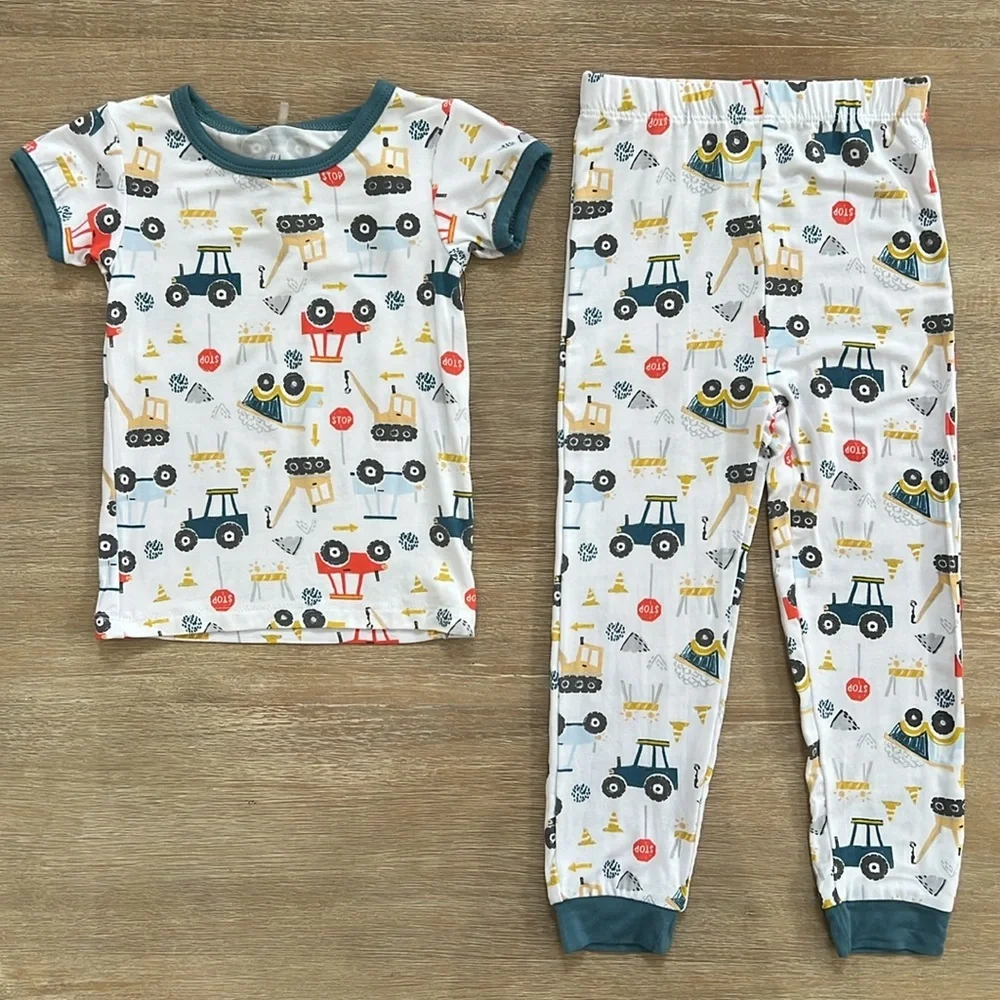 Milkberry Toddler Boy Bamboo Construction Pajama Set 18 months